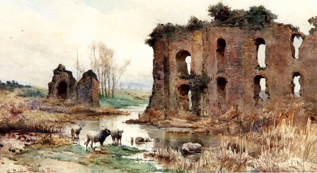 Il - fosso, dell, Empiglione, e, i, ruderi, Anio, Novus